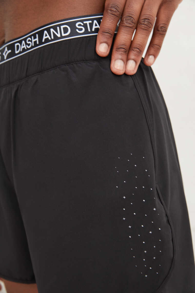 Dash and Stars Black mesh waterproof shorts black
