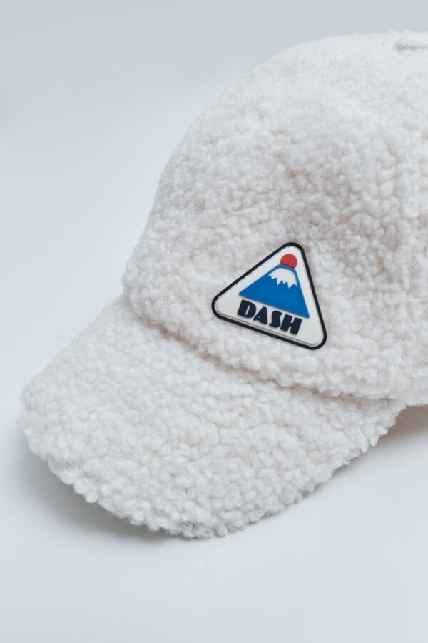 Dash and Stars Bonnet en peau de mouton blanc beige