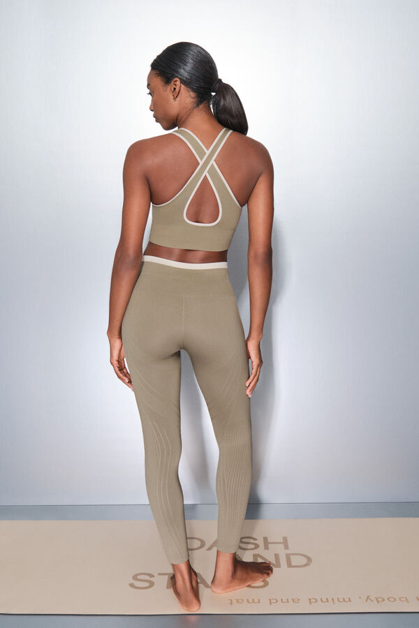 Dash and Stars Leggings longas c&aacute;qui SEM COSTURAS CONFORT&Aacute;VEIS verde