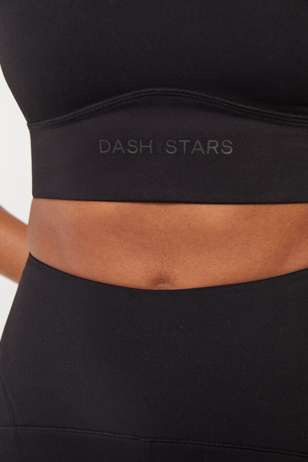 Dash and Stars Soft Move black sports bra black