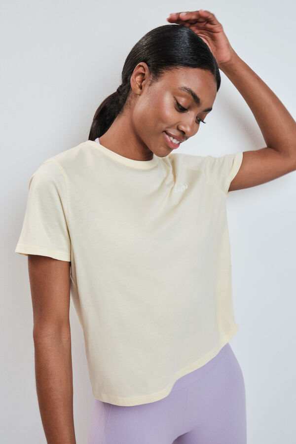 Dash and Stars T-shirt manches courtes extra doux jaune imprim&eacute;