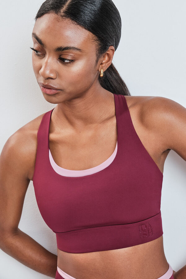 Dash and Stars Bordo 4D STRETCH sportski grudnjak red