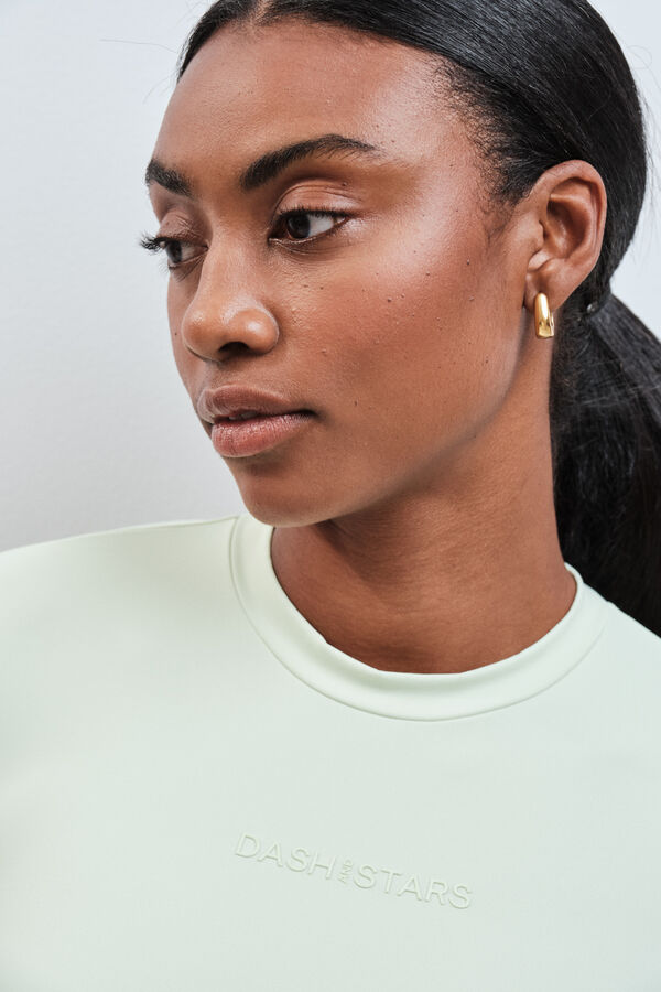 Dash and Stars T-shirt ajust&eacute; manches longues jaune vert