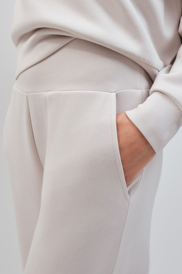 Dash and Stars Dark grey modal wide long trousers grey