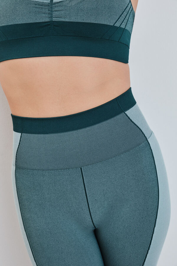 Dash and Stars Leggings SEAMLESS COMFORT crop verde verde