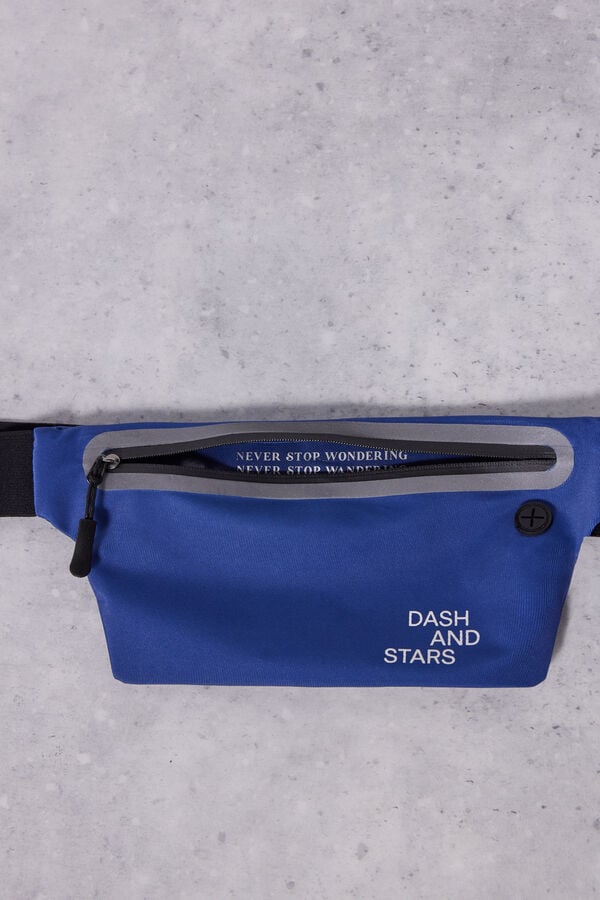 Dash and Stars Bolsa de cintura extra plana azul azul