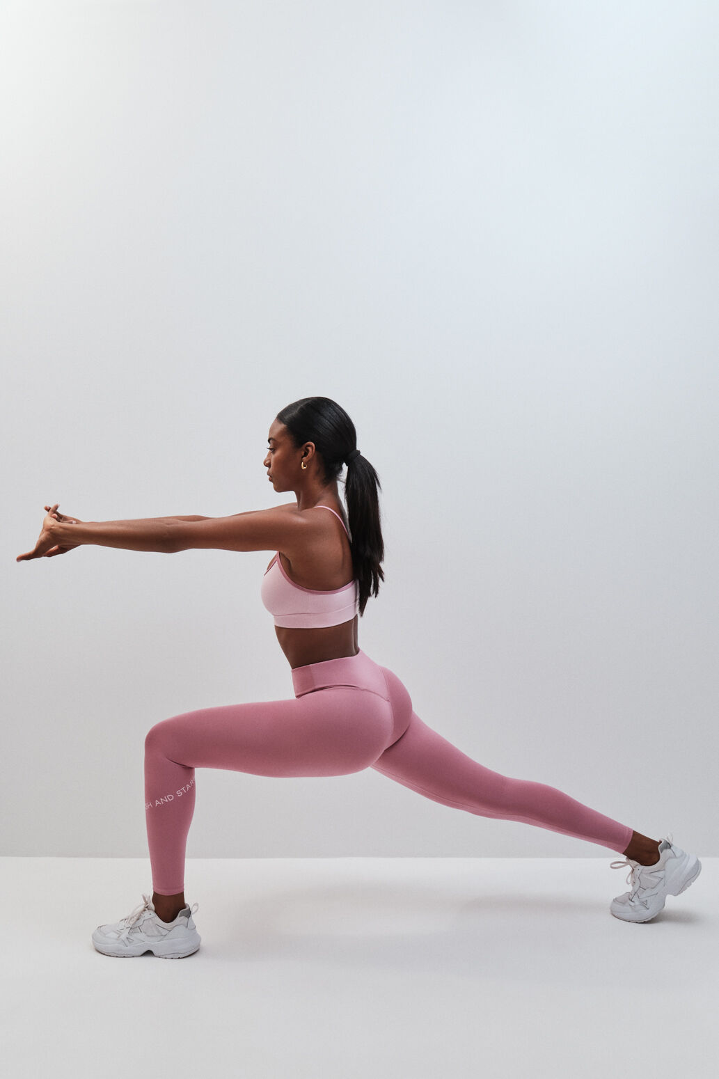 Dash and Stars Pink 4D STRETCH long leggings