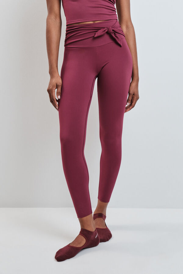 Dash and Stars Burgundy long leggings SOFT MOVE red