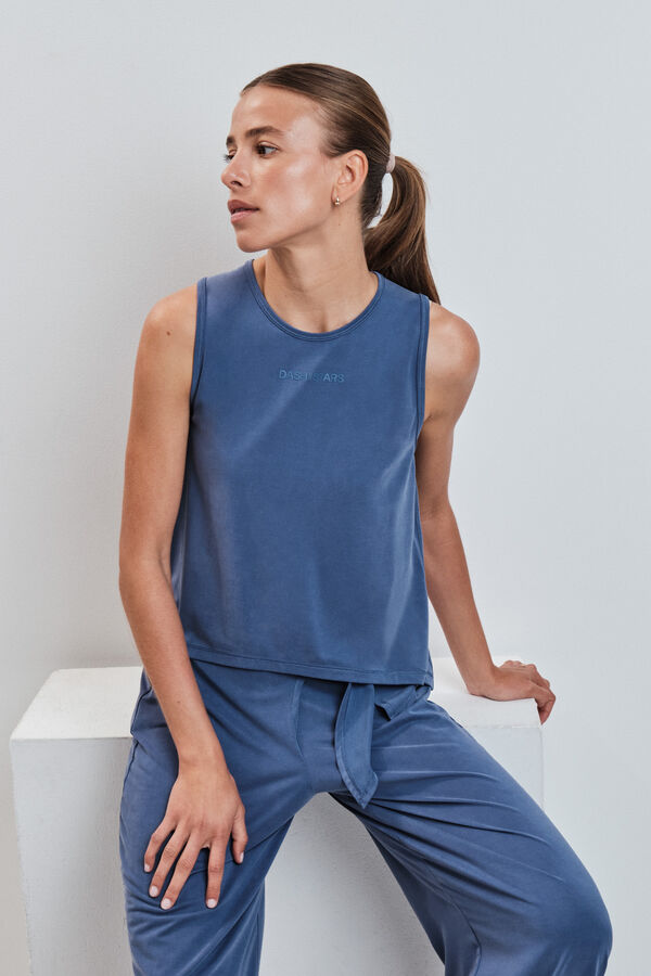 Dash and Stars Camiseta sin mangas tacto suave azul azul