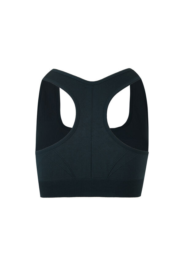 Dash and Stars Zeleni sportski grudnjak sa centralnim rajsfer&scaron;lusom SEAMLESS FIT green