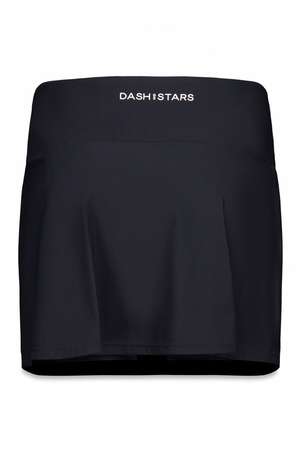 Dash and Stars Black microfibre skirt with mesh lining black