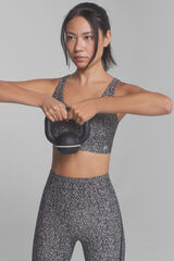 Dash and Stars 4D sports bra in a b & amp print; w black