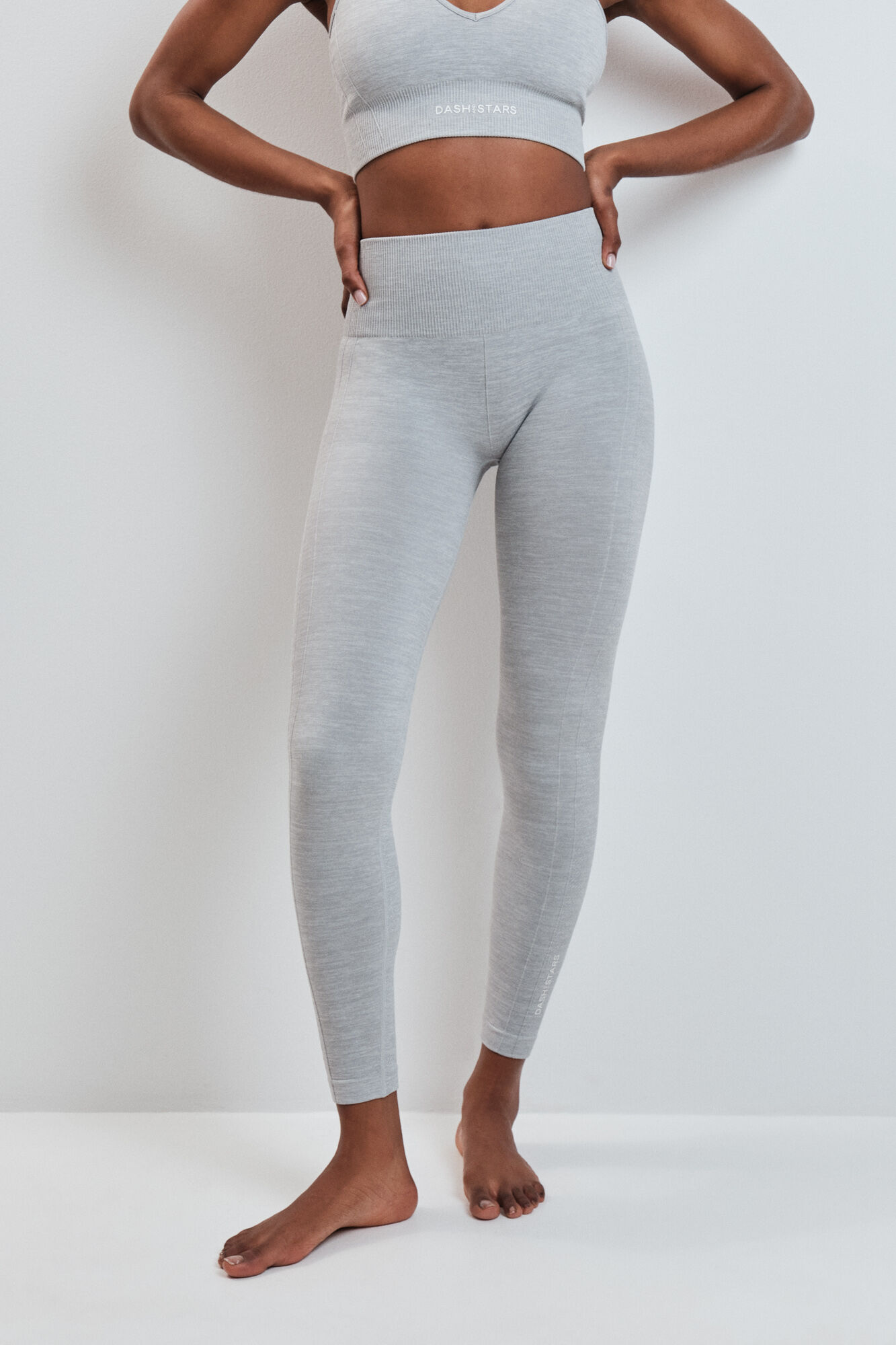 Dash and Stars Grey long leggings SEAMLESS COMFORT
