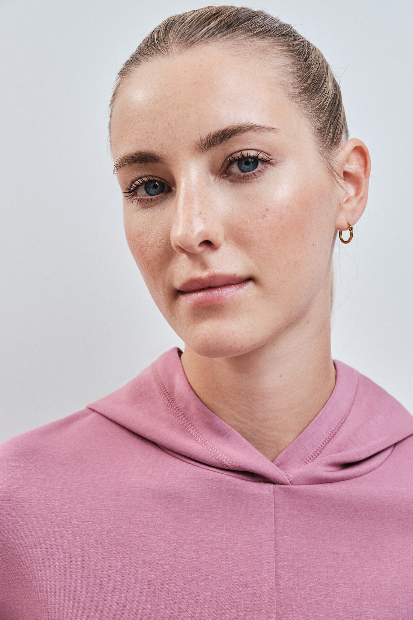 Dash and Stars Pink soft touch hooded sweatshirt