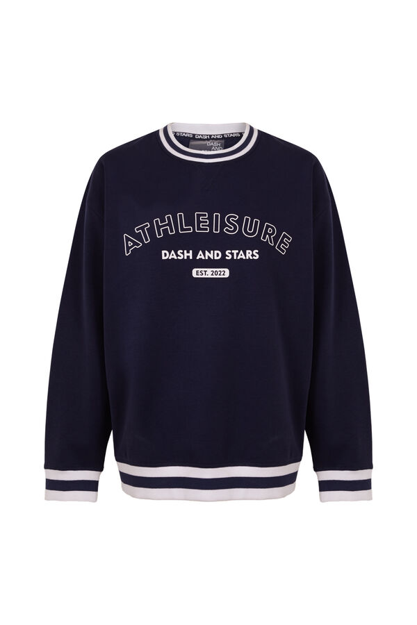 Dash and Stars Blue fleece college sweatshirt blue
