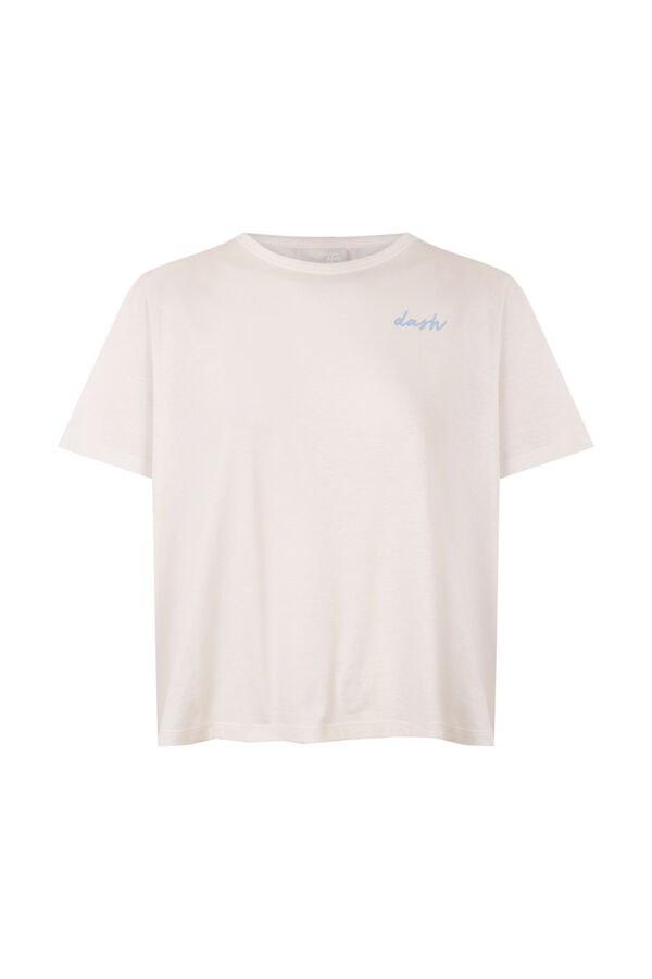 Dash and Stars T-shirt &agrave; manches courtes extra douce blanc beige
