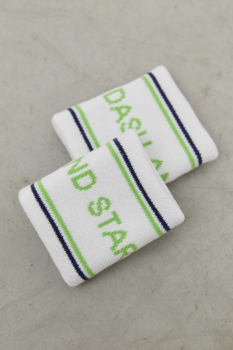 Dash and Stars Set of 2 paddle tennis wristbands beige
