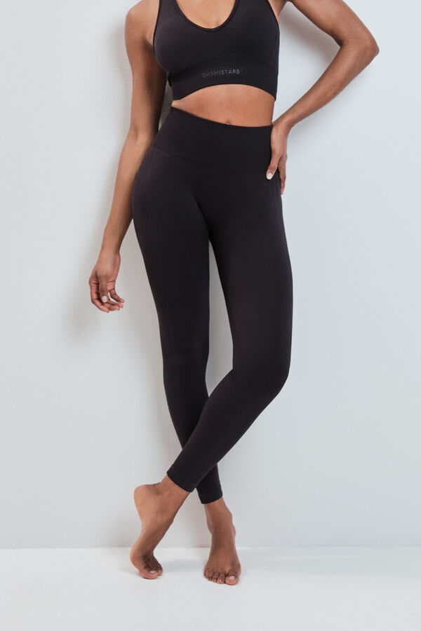 Dash and Stars Black long leggings SEAMLESS COMFORT black