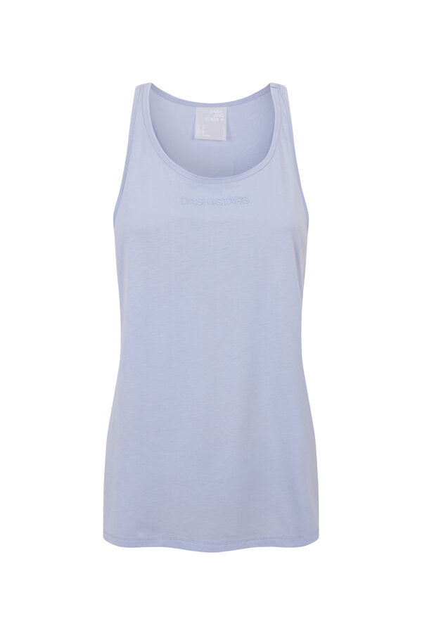 Dash and Stars Blue 100% cotton halterneck T-shirt blue
