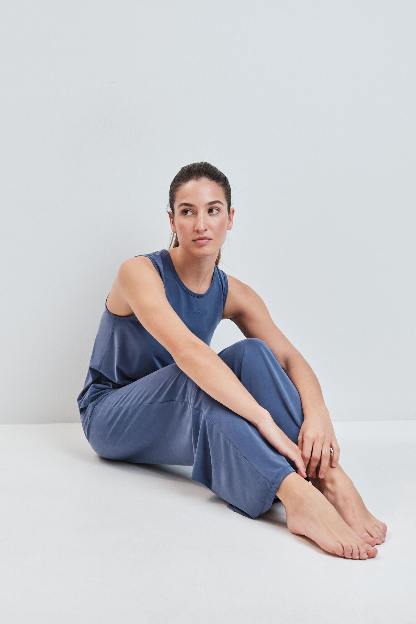 Dash and Stars Blue soft touch sleeveless T-shirt