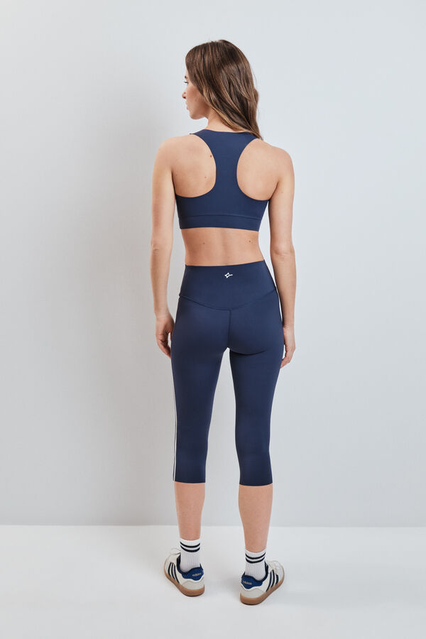 Dash and Stars Blue cropped leggings COMPRESSIVE blue