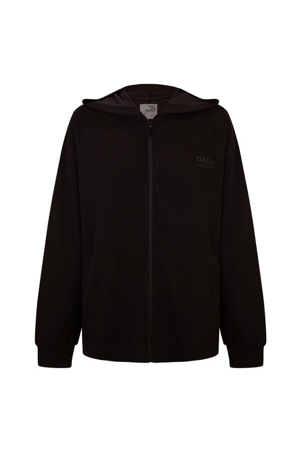 Dash and Stars Black soft touch hooded sweatshirt black