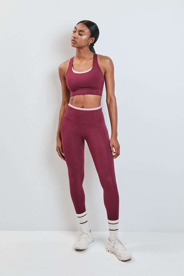 Dash and Stars Burgundy leggings 4D STRETCH red