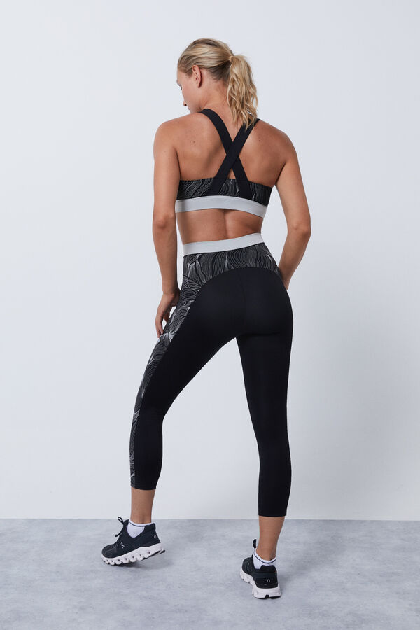Slim Fit Cropped Sports Leggings with Elasticated Waist