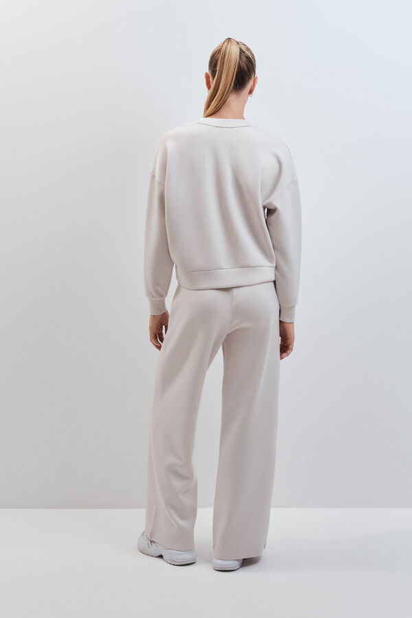 Dash and Stars Dark grey modal wide long trousers grey
