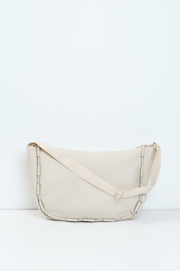 Dash and Stars Brown technical crossbody bag nude