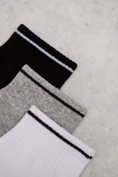 Dash and Stars Rövid szárú zoknik, 3 db-os csomag. fekete