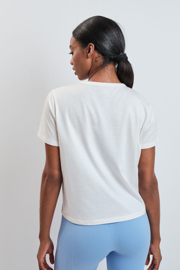 Dash and Stars T-shirt &agrave; manches courtes extra douce blanc beige