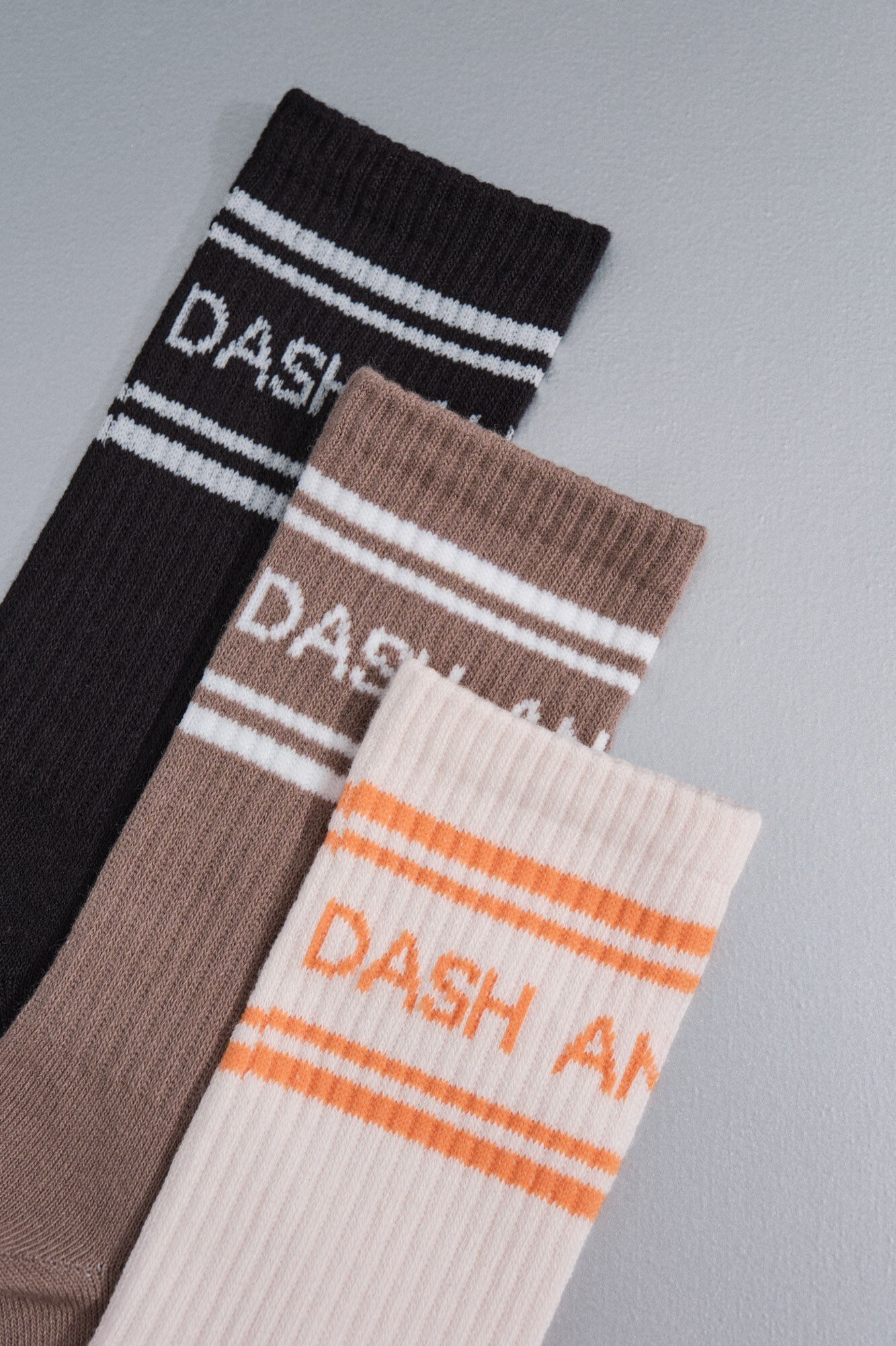 Dash and Stars Pack of 3 mid-calf cotton socks with logo