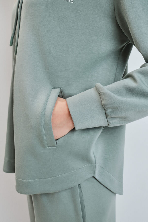 Dash and Stars Veste &agrave; capuche en viscose douce verte vert