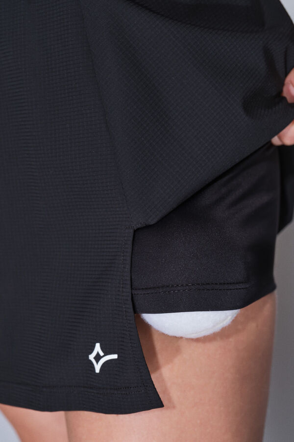 Dash and Stars Black microfibre skirt with mesh lining black