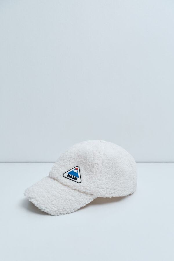 Dash and Stars Bonnet en peau de mouton blanc beige