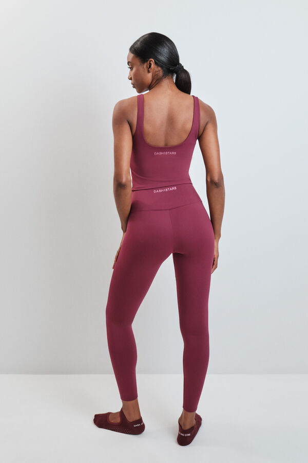 Dash and Stars Burgundy long leggings SOFT MOVE red