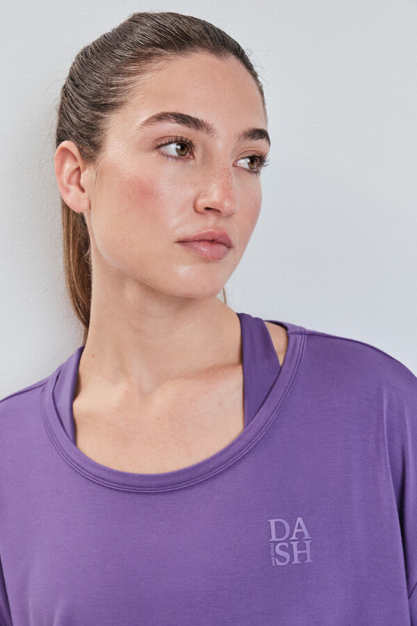 Dash and Stars Camiseta manga corta extra suave morada rosa