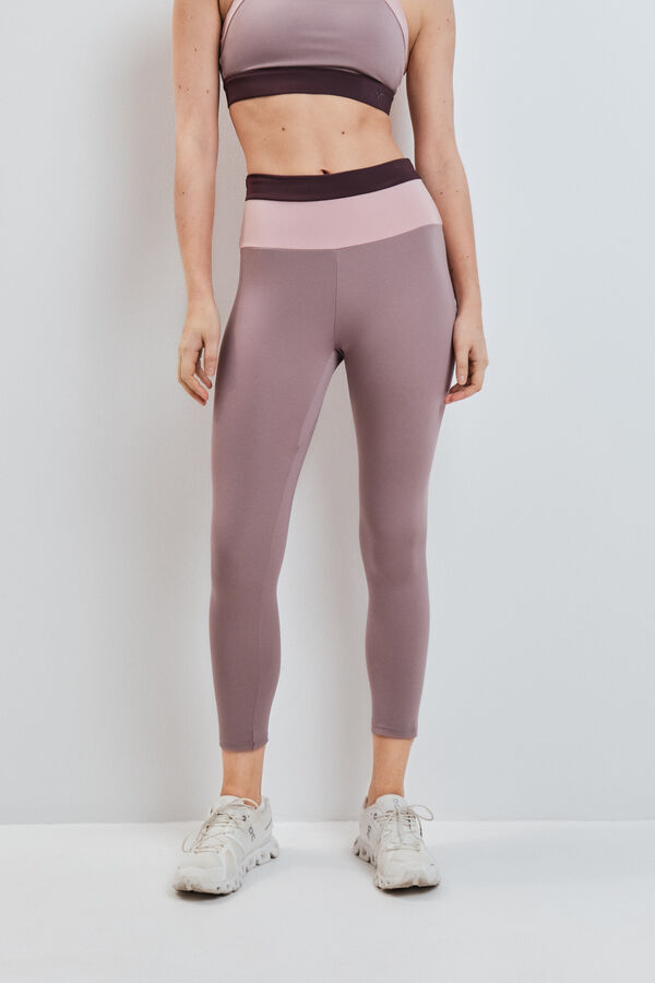 Dash and Stars Leggings crop 4D STRETCH color block rosa rosa