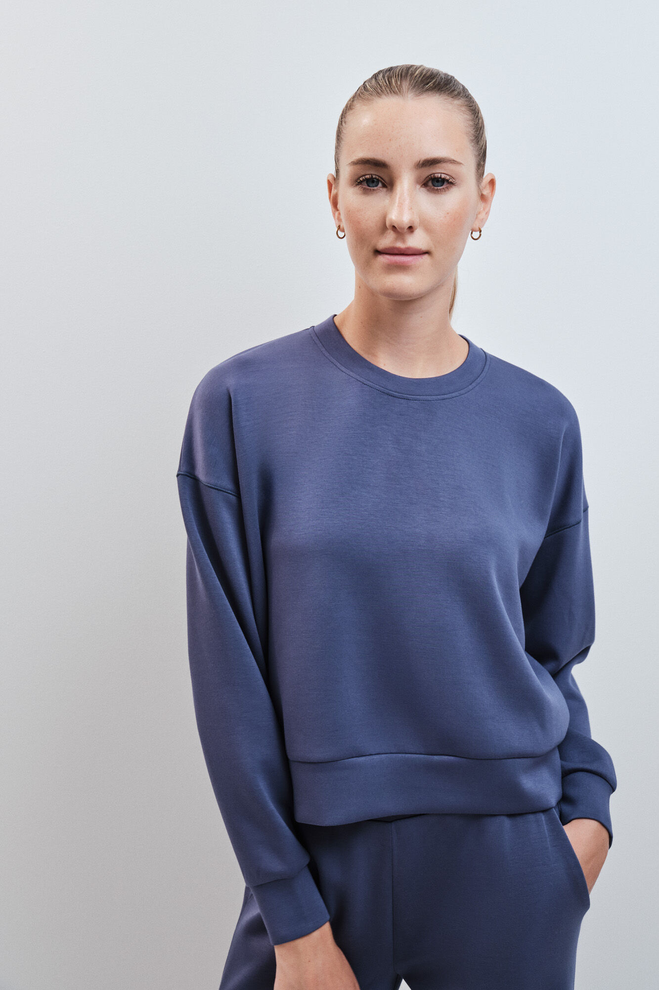 Dash and Stars Blue modal college sweatshirt