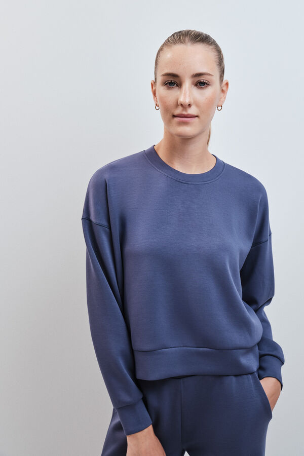 Dash and Stars Blue modal college sweatshirt blue