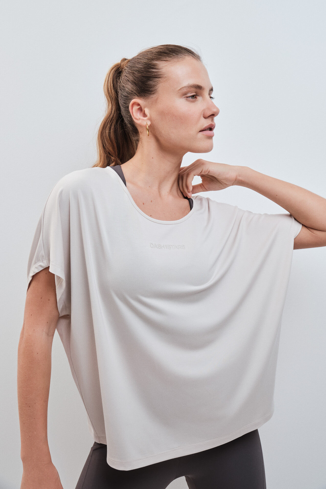 Dash and Stars Grey modal short sleeve T-shirt