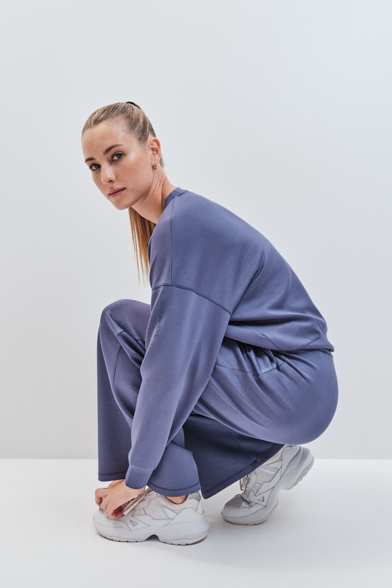 Dash and Stars Blue modal college sweatshirt