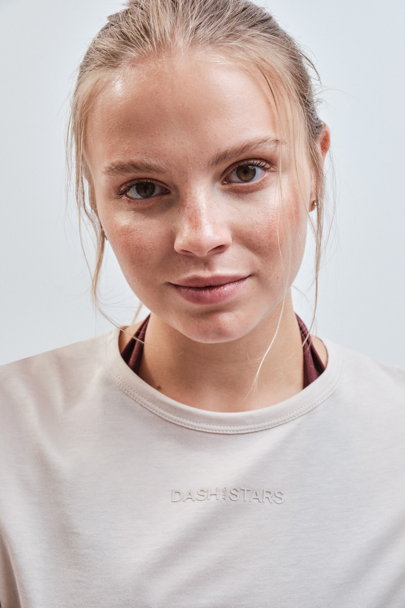 Dash and Stars T-shirt manches courtes en coton et modal blanc