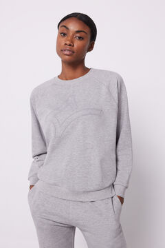 Dash and Stars Sweatshirt algodão logo cinzento cinzento