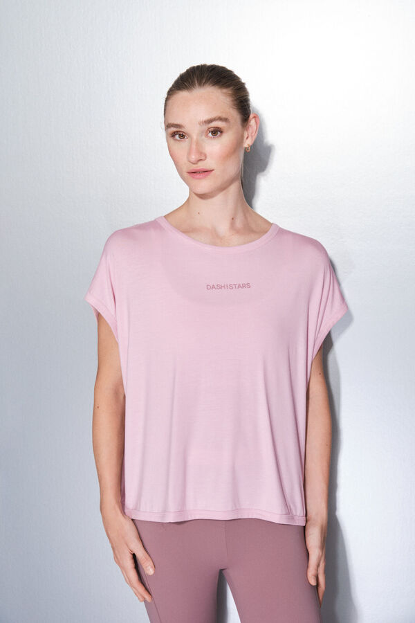 Dash and Stars Pink extra soft fabric T-shirt pink