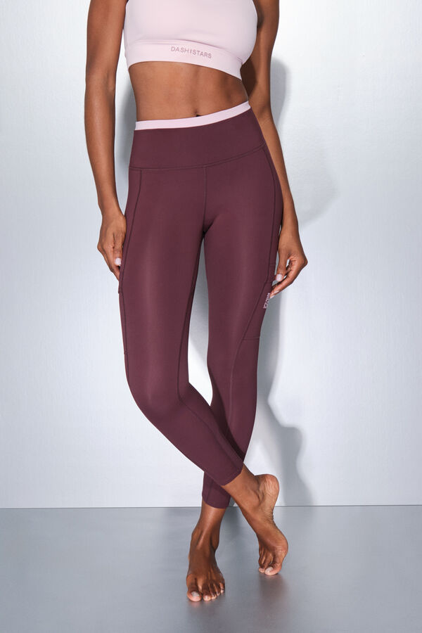 Dash and Stars Leggings THERMAL violets rose