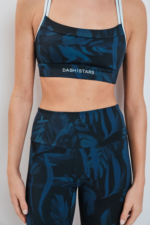 Dash and Stars Green printed cropped leggings 4D STRETCH green