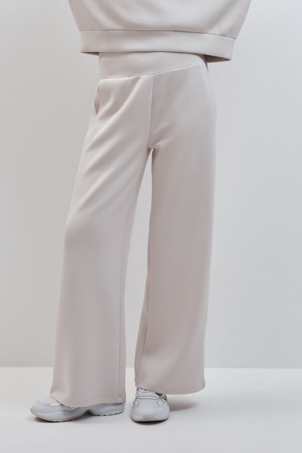 Dash and Stars Dark grey modal wide long trousers grey