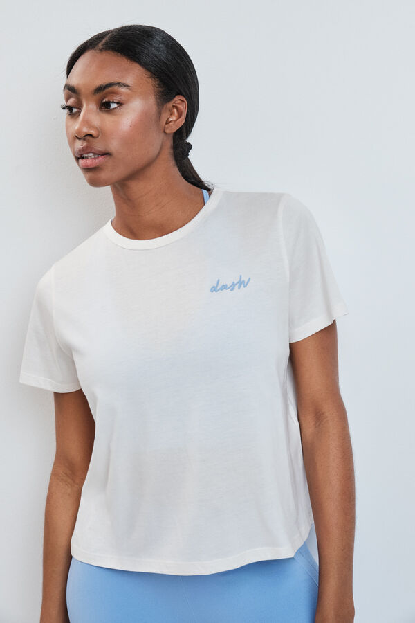 Dash and Stars T-shirt &agrave; manches courtes extra douce blanc beige